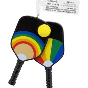 New Hallmark Pickleball Paddles Rainbow Christmas Ornament Holiday